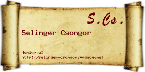 Selinger Csongor névjegykártya
